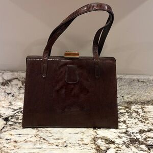 Elegant Brown Structured Handbag, Vintage